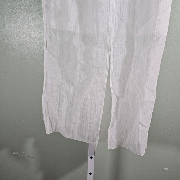 Zara Women Semi Sheer Midi Skirt Oyster White Size XS Elastic Waist - Picture 9 of 10